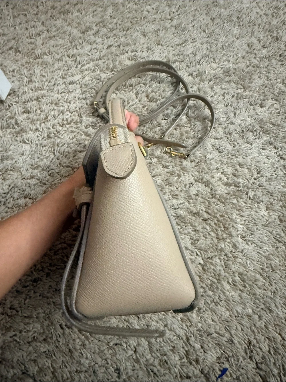 Celine Mini Satchel in Light Taupe with Gold Hardware